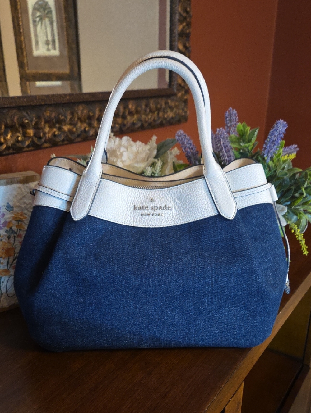 Kate Spade NY Dumpling Denim Satchel EUC - Picture 3 of 16